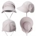 Summer Sun Girl Hat Visor Linen Bucket Packable Wide Brim Uv Cap Strap  eb-98042934